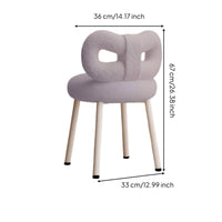 Bow Back Makeup Chair Cream Aesthetic Bedroom Furniture Soft Upholstery