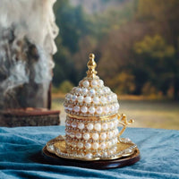 Turkish Coffee Cup Set Luxury Gift Pearl Coffee Cup Set Easy to Clean
