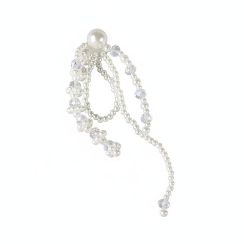 Crystal Tassel White Beaded Hanging Tassel Sparkling