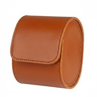 PU Leather Watch Box Soft Luxurious Cloth Lining Single Watch Travel Case Snap Button Closure Flat Bottom Stability