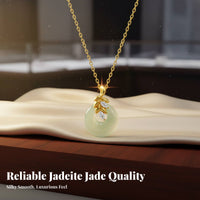 Chinese Jade Peace Buckle Necklace Niche Design Chinese Jade Clavicle
