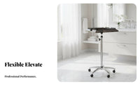 Portable Adjustable Salon Tray Stand Multifunctional Adjustable Height Styling Tray 360 Degree Wheels Rolling Trolley Multiple Compartments for Hair Stylists, Cosmetology Students Artists, Barbershop, Home, Beauty School, Spa