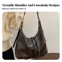 Retro Design Large Capacity Shoulder Bag Adjustable Strap Large Capacity Shoulder Purse Versatile Wear for Students, Shopping, Travel