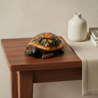 Golden Pyrite Turtle Statue Detailed Sculpting Pyrite Turtle Figurine for Office