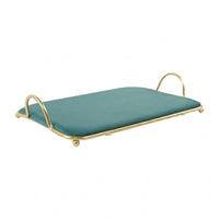 Padded Jewelry Display Tray Textile-Covered Accessory Organizer Raised Rim