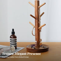 Solid Wood Bracelet Display Rack Vintage Design Necklace Holder Stand Multi-Purpose for Desktop, Dresser Top, Entryway
