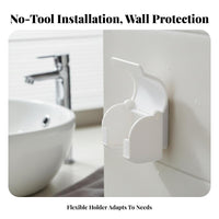 No-Drill Wall Mount Shaver Holder Damage-without Damage Wall Mount Razor Hook Space-Saving for Renters, Students, Washroom, Dorm Room