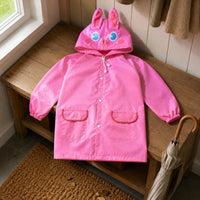 Kids Hooded Raincoat Waterproof Cartoon Rain Poncho Soft Material