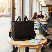 Canvas Diaper Tote Portable Crossbody Diaper Bag Adjustable Strap for Commute