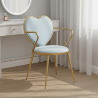 Heart Shaped Rear Chair Nordic & Design Modern Makeup Chair Gold Frame Velvet Armchair Cushioned Seat Indoor Seating for Bedroom