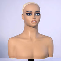 PVC Mannequin head Broad Shoulder Base Makeup Display Bust
