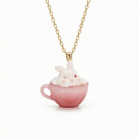 Pendant with Teacup Cute Bunny Pendant Kawaii for Teens