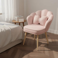 Petal Back Vanity Chair High-Density Sponge Cushion for Bedroom, Living Room
