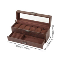 Watch and Jewelry Organizer Clear Jewelry Box with Glass Lid Sturdy for Closet