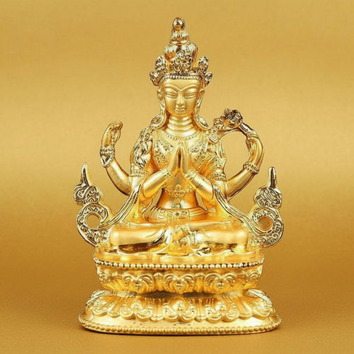 Gilt Buddha Figurine Palm Size Small Buddha Decoration Feng Shui Statue Perfect Gift Padmasambhava Statue Intricate Designs