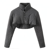 Shoulder Warmer Dark Gray Cropped Upper Garment Stand Cold Weather Clothing