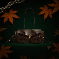 Motorcycle Design Bag Zipper Closure Retro Handbag Organized Storage for Women