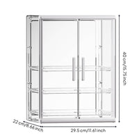 Cosmetic Storage Cabinet Vertical Handles Tabletop Makeup Cabinet Transparent