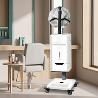 Floor-Standing Hair Steamer 110V Silver-Toned Hooded Hair Steamer Beauty Equipment Caster Wheels
