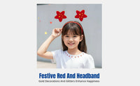 Patriotic Day Headband, Kids Red Flag, Star, Heart, Holiday Party Accessory