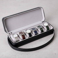 PU Leather Watch Storage Box Portable Design PU Leather Watch Organizer Wristwatch Storage Box Soft Interior Lining Great Gift