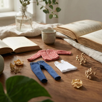 1/12 Scale Male Clothes Set Topstitching 1/12 Scale Doll Outfit Casual Style Miniature Apparel