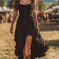 Boho Maxi Dress Bohemian Aesthetic Apparel Summer for Vacation