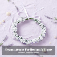 Simulated Lavender Flower Lilac Floral Headband, Beach Holiday, Photo Prop, Unisex, Bulk