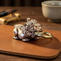Mythical Protector Keychain Violet Copper Chinese-Style Keychain Curled Mane Decorative Charm
