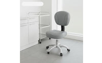 Back Support Adjustable Rolling Stool with Backrest PU Leather Upholstery Oral Assistant Stool High-Density Foam Task Chair for Beauticians, Dentists Artists, Medical Facility, Home Office, Laboratory