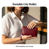 Minimalist Design Soft Leather Coin Wallet Portable Mini Coin Purse Keychain Lightweight for Women, Minimalists, Daily Use, Travel, Shopping