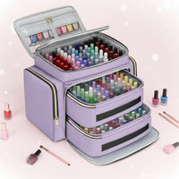 96 Bottle Nail Organizer Multi Layer Nail Polish Organizer Bag Zippered