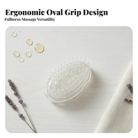 Oval Skin Scrubber Deep Cleansing Head Massager Ergonomic Grip Included for Gentlemen, Adults, Home, Shower, Bathroom