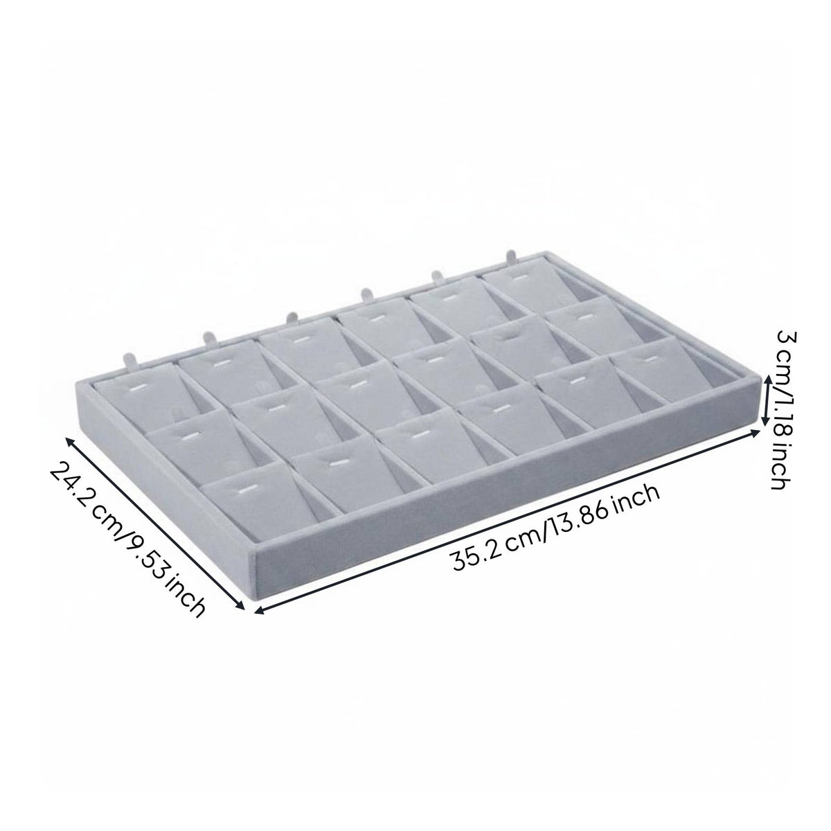 Velvet Jewelry Tray Compartmentalized Jewelry Organizer Tray Space Saving