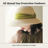 Foldable straw sun hat for women