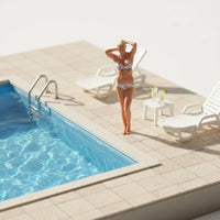 Bikini Woman Figurine Hand-Painted Standing Woman Model for Dioramas, Collectors