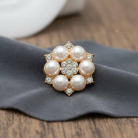 Pearl Rhinestone Flower Button Elegant Design Clothing Embellishment