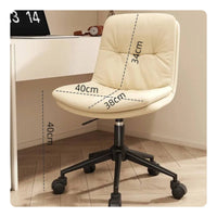Waterproof Cushioned Vanity Stool with Back Easy to Clean Upholstered Rolling Computer Chair Comfortable Cushion Home Furniture Nordic Design for Women, Students