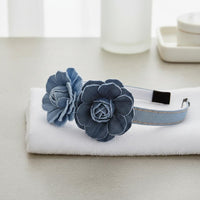 Denim Flower Headband Cute Denim Headband Stylish Blue Textile Hair Hoop for Skincare