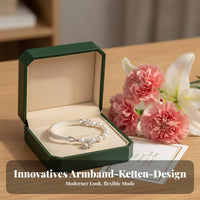Half Bangle Half Chain Bracelet Chinese Aesthetic Lily of the Valley Pearl