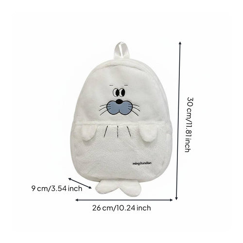 Seal Plush Backpack Soft Cartoon Plush Rucksack Long-Lasting for Women, Students