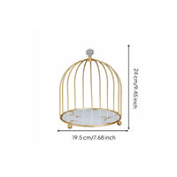 2 Pieces Birdcage Cake Stand Gold Finish Multi-Tier Dessert Tray for Restaurant