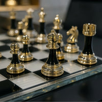 Chess Set with Board Decorative Chess Set Chessboard Glossy Lustrous for Adults, Study, Living Room