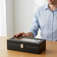 Watch Display Box Scratch Resistant Leather Watch Box Lockable