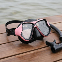 Tempered Glass Dive Mask Frosted Finish Silicone Snorkel Mask Myopia Lens Ready