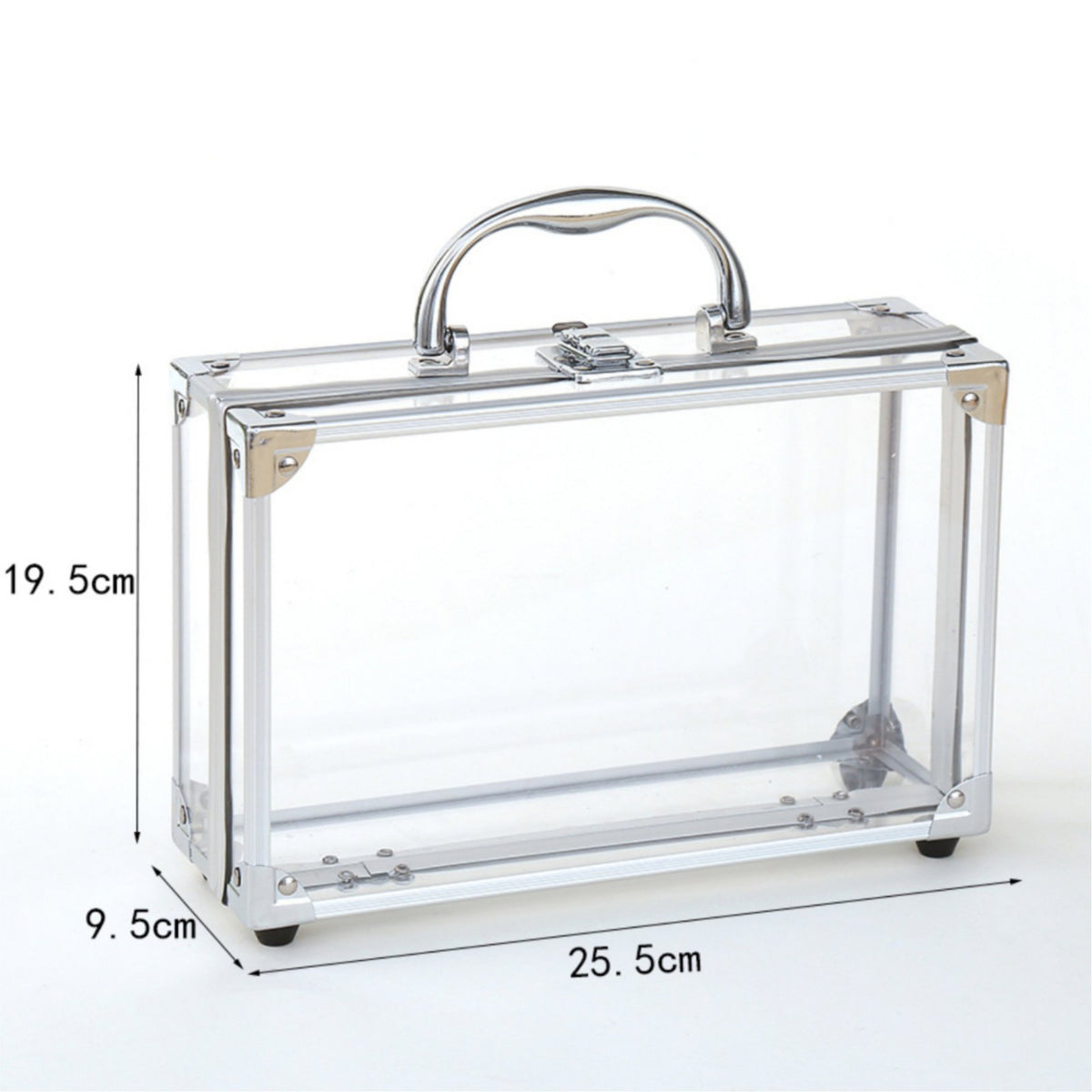 Transparent Makeup Container Sturdy Metal Frame Portable Cosmetic Storage Box