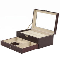 PU Leather Jewelry Box Clasp Closure Double-Layer Jewelry Box
