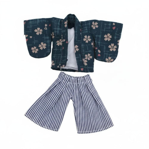 1/12 Scale Doll Kimono Outfit Wide Sleeves Japanese Doll Outfit Clothes Set Japanese Miniature Clothing