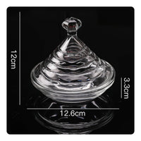 Crystal Candy Bowl Transparent Glass Candy Jar Decorative Glass Jewelry Box for Living Room
