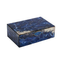 Glass Jewelry Box Marbled Jewelry Box with Hinged Lid Elegant for Bedside Table
